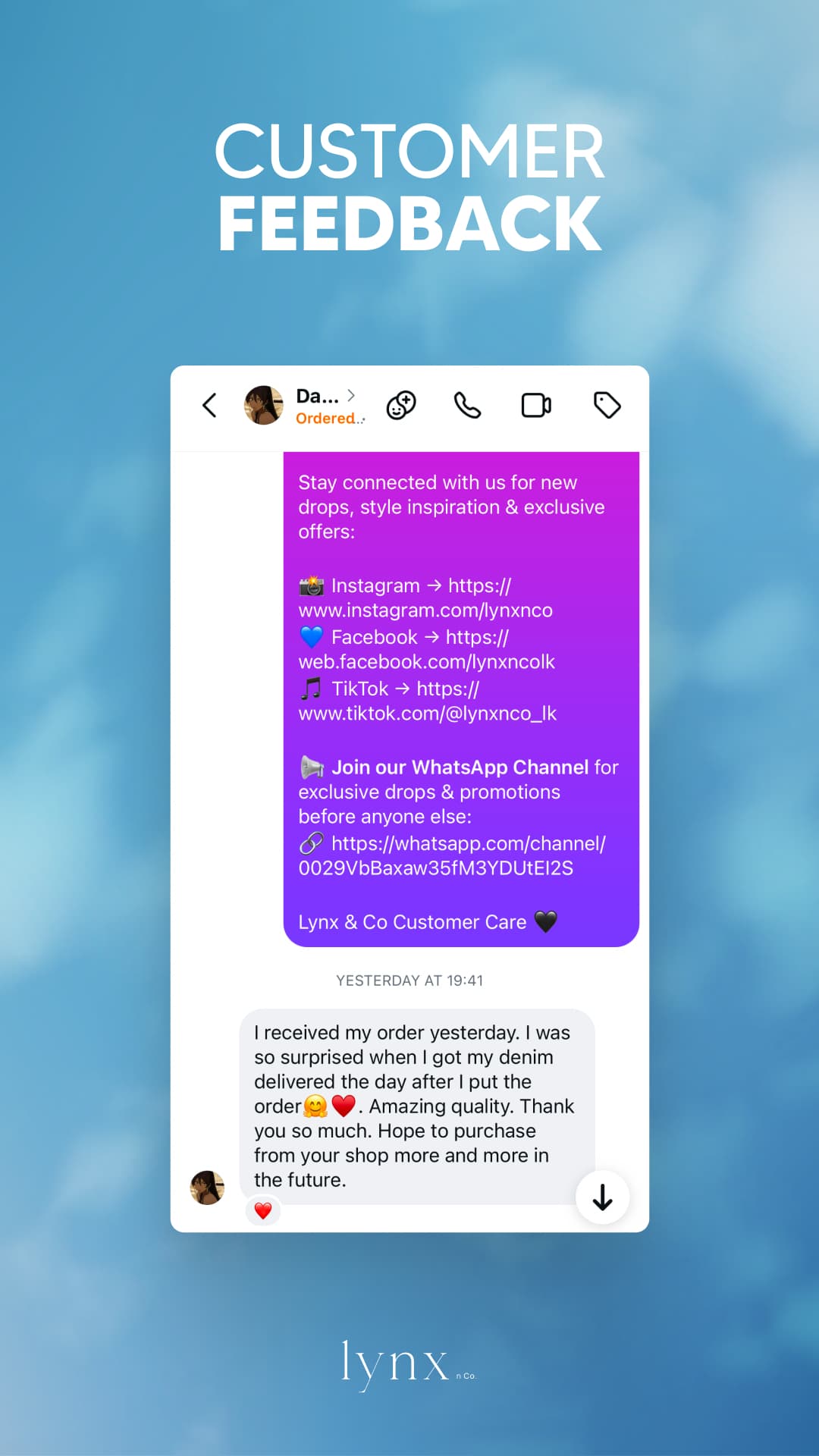 Lynx n Co customer feedback