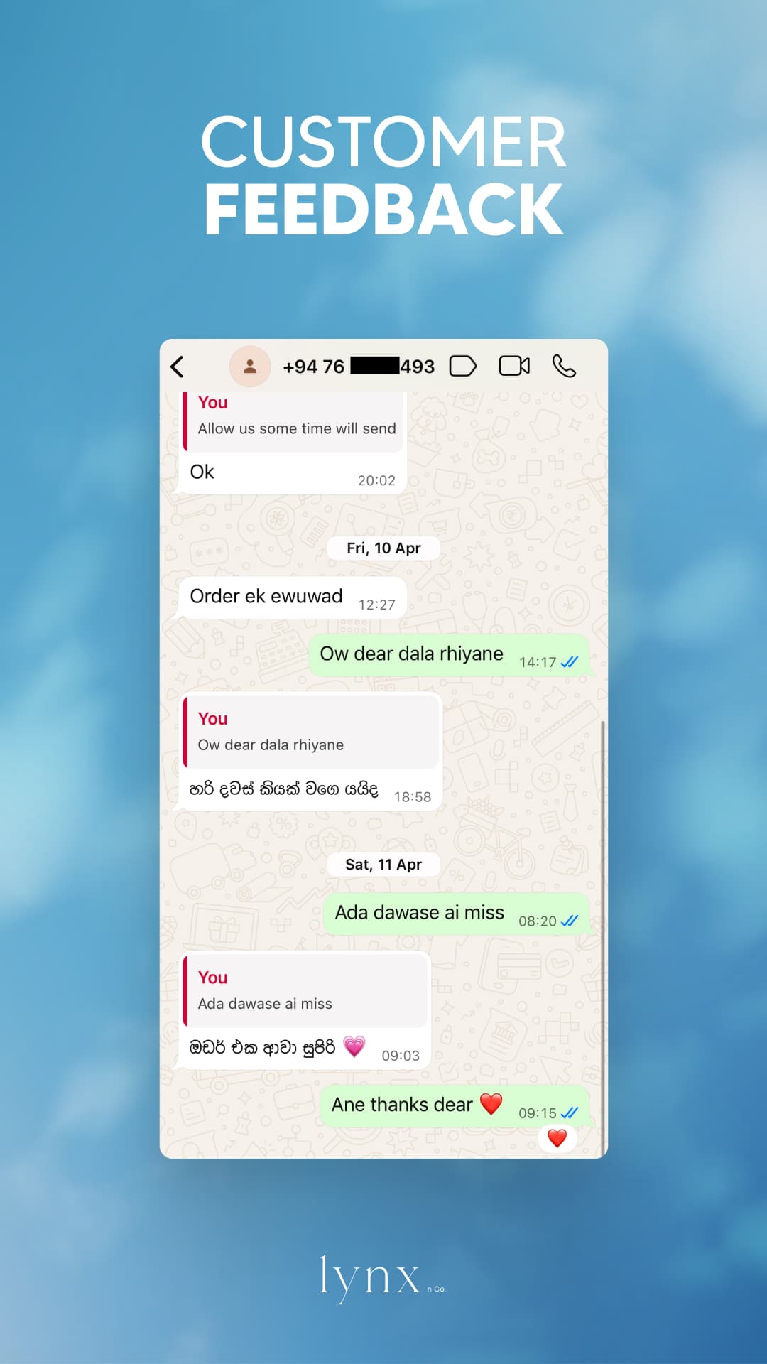 Lynx n Co customer feedback