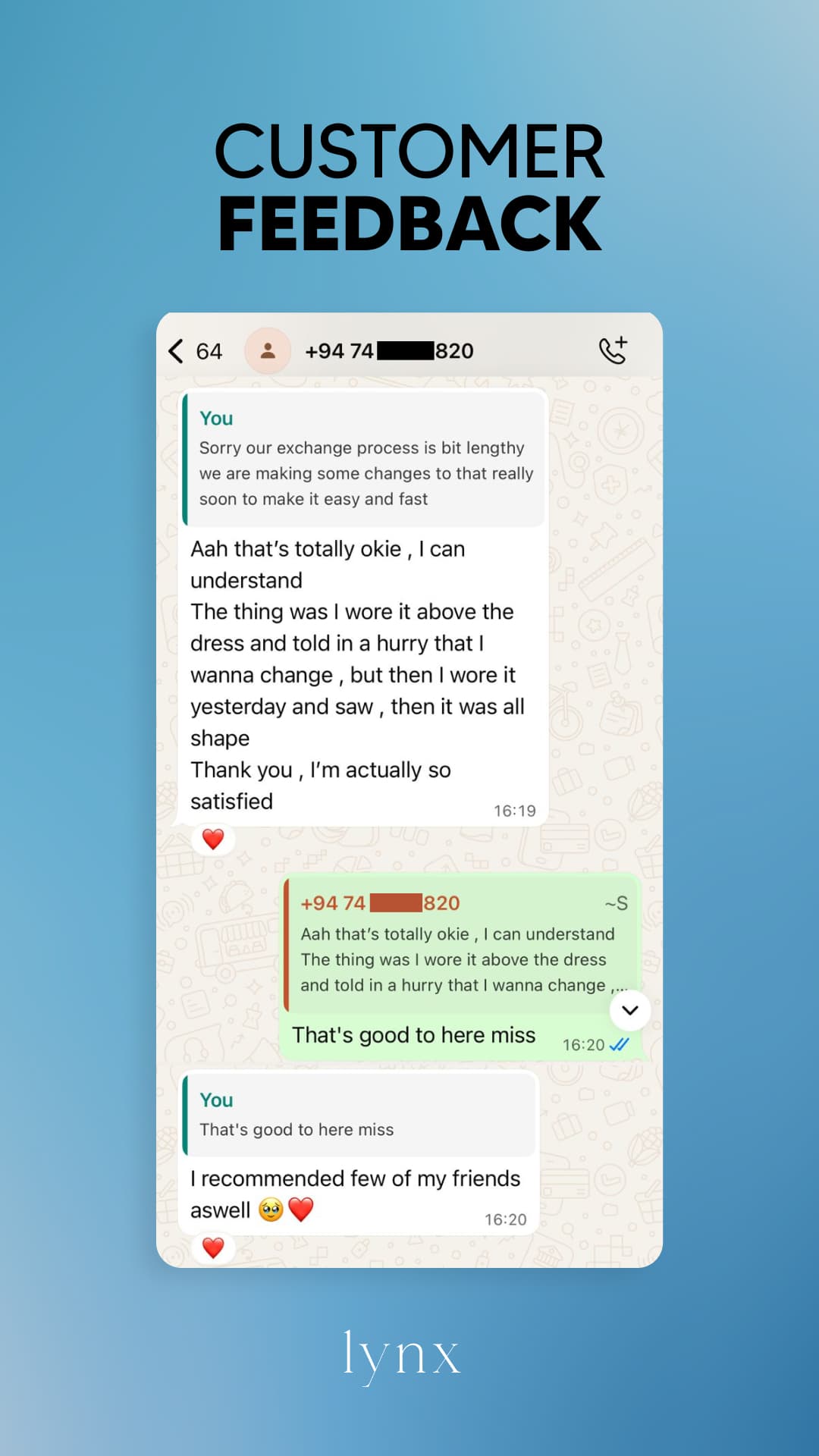 Lynx n Co customer feedback
