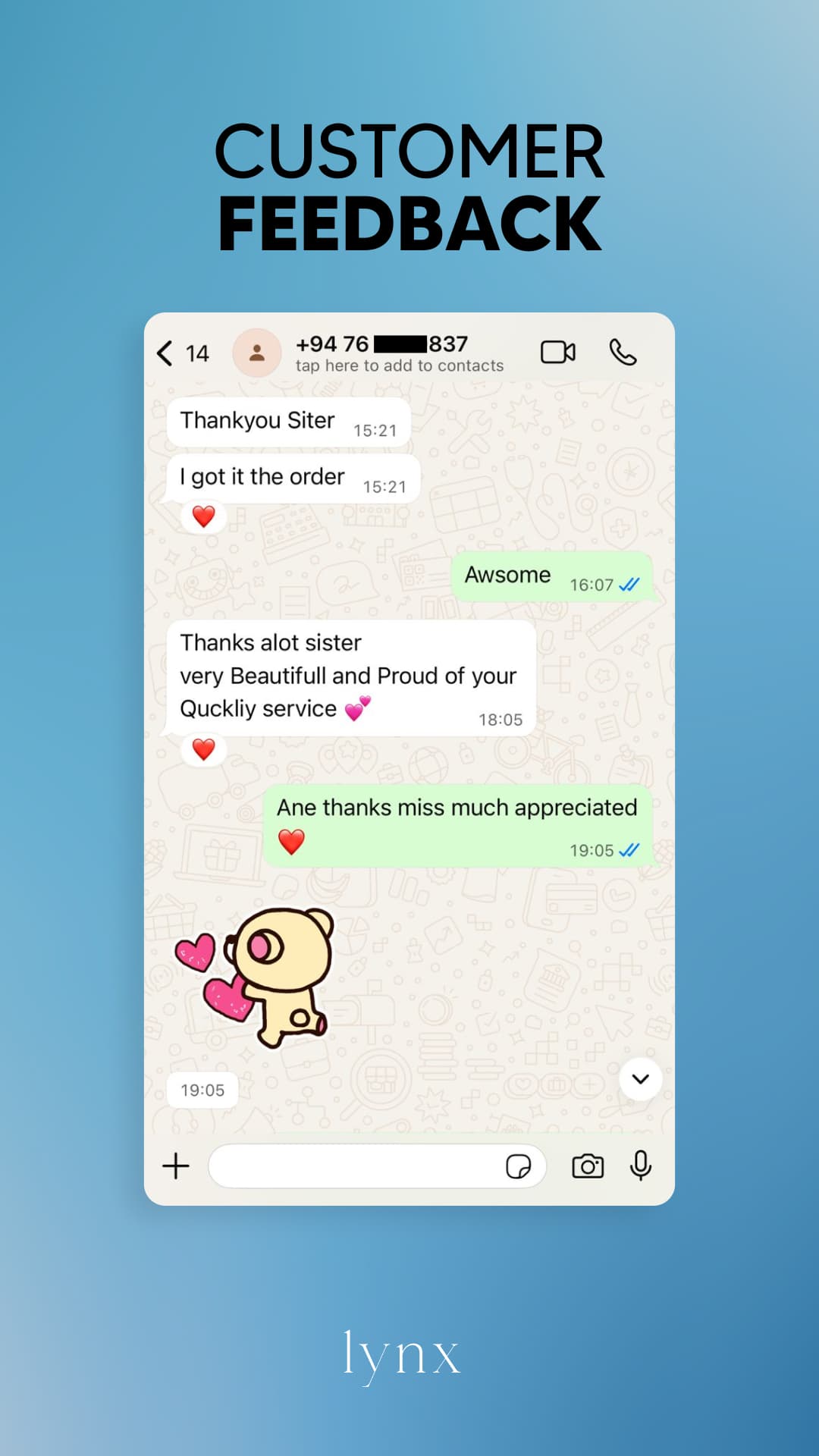 Lynx n Co customer feedback
