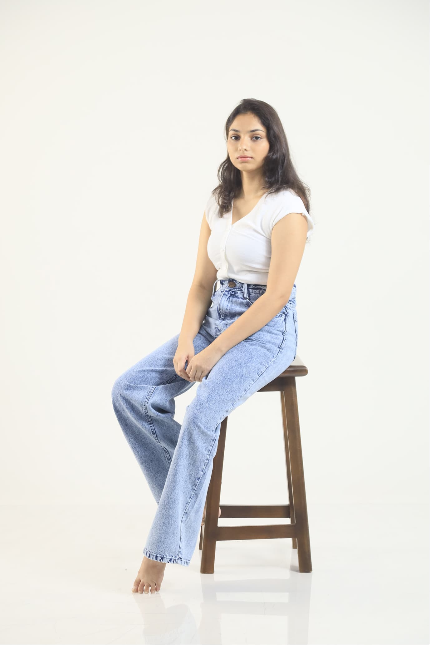 Lynx Acid Washed Wide Leg Denim - Blue — image 3