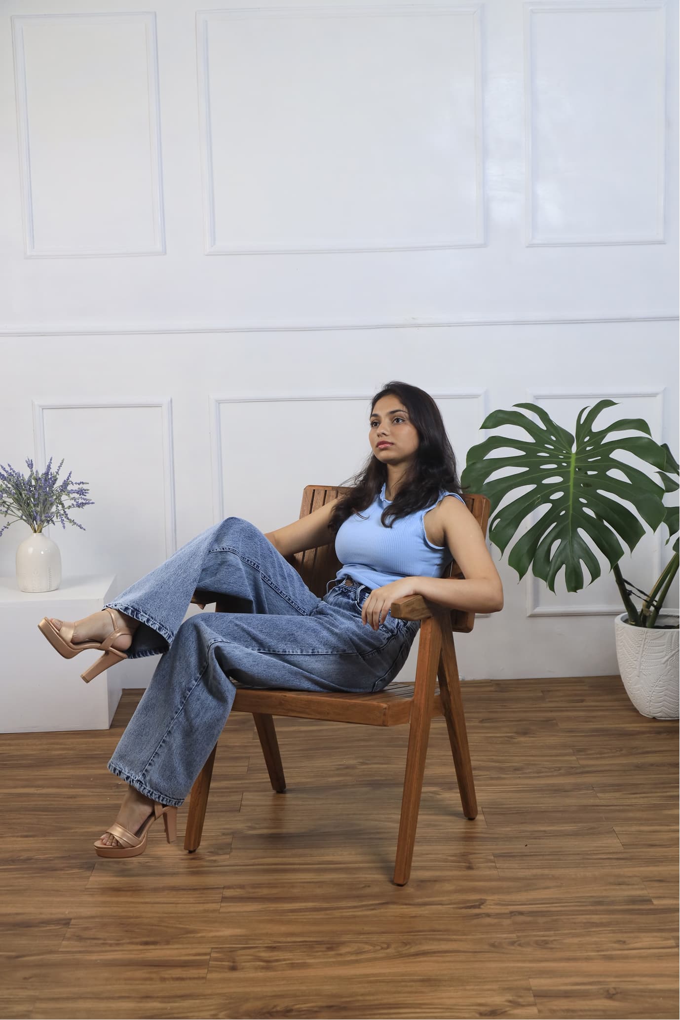 Lynx Acid Washed Wide Leg Denim - Blue — image 5