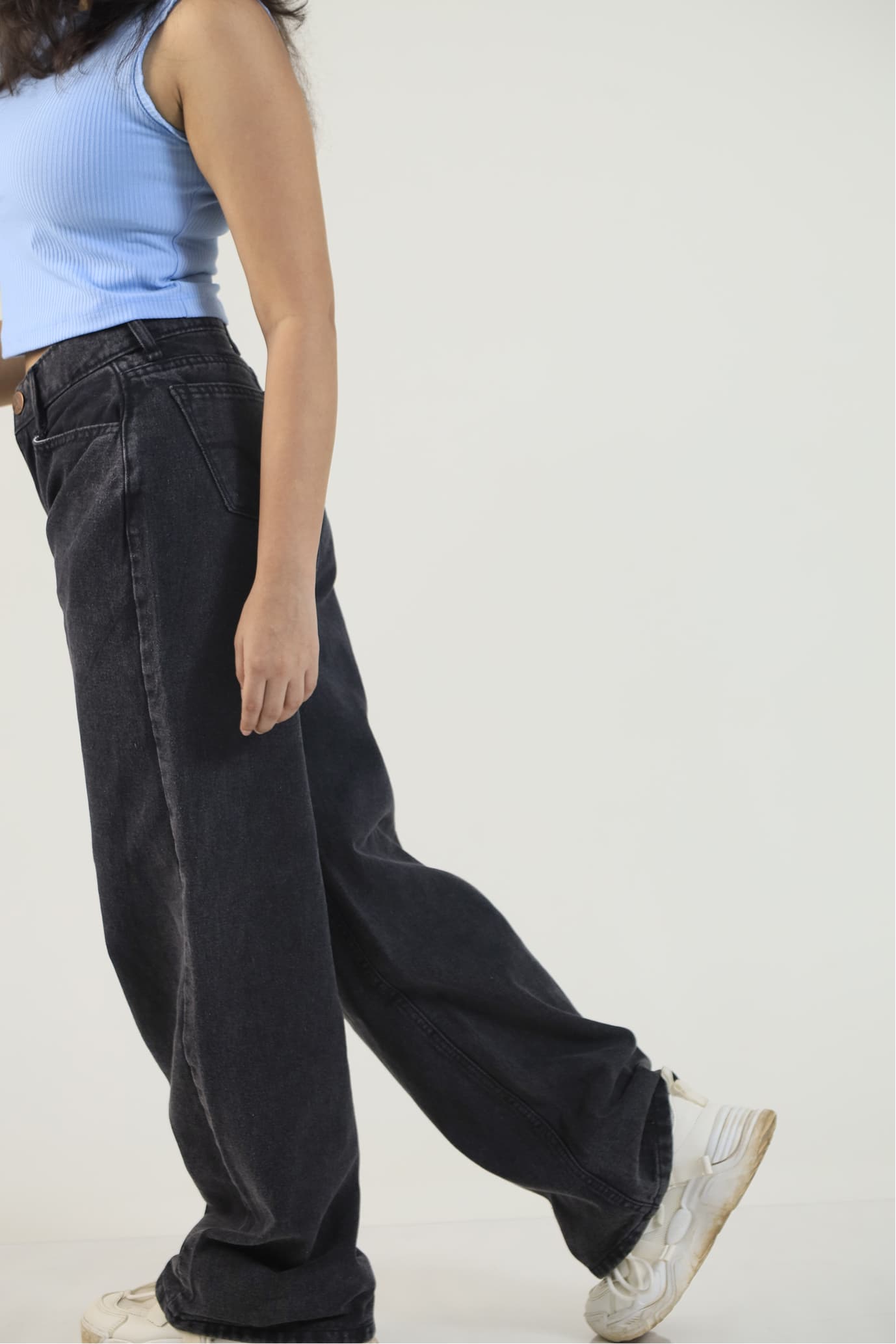 Lynx Acid Washed Wide Leg Denim - Black — image 3