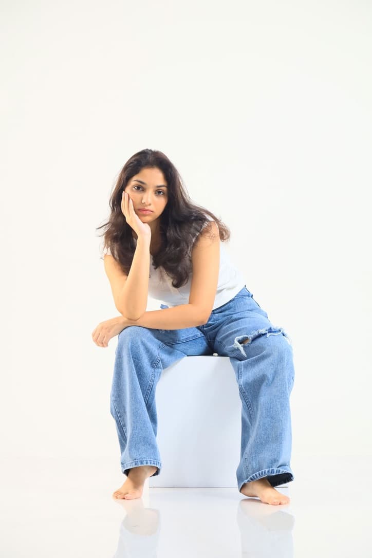 Lynx Acid Washed Wide Leg Patch Denim - Blue