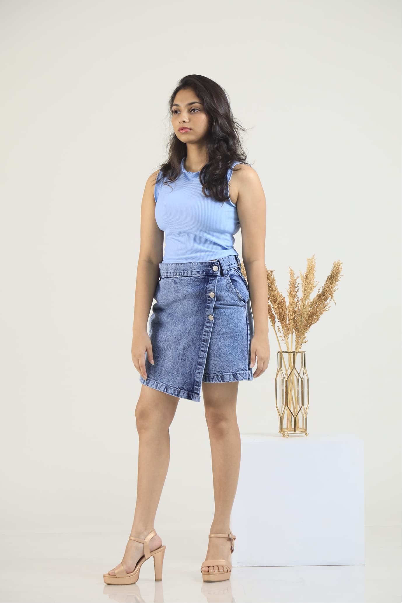 Lynx Acid Washed Skort - Blue — image 1
